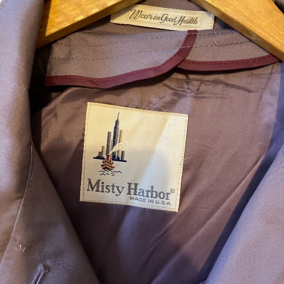 Vintage Misty Harbor Trench Coat Womens 14 Purple Belted Made in USA Union Made - Picture 5 of 10